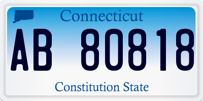 CT license plate AB80818