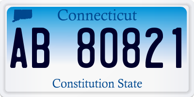 CT license plate AB80821