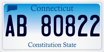 CT license plate AB80822