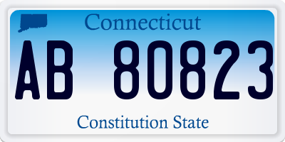 CT license plate AB80823