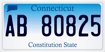 CT license plate AB80825