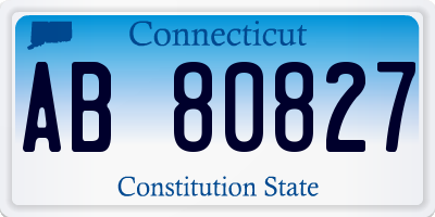 CT license plate AB80827