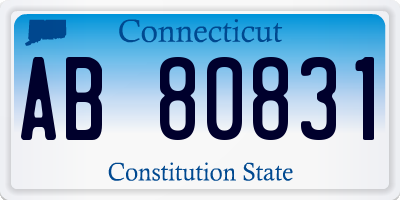 CT license plate AB80831