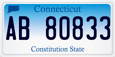 CT license plate AB80833