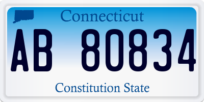 CT license plate AB80834