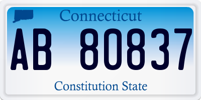 CT license plate AB80837