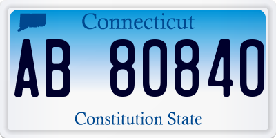 CT license plate AB80840