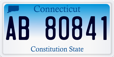 CT license plate AB80841