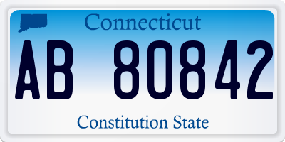 CT license plate AB80842