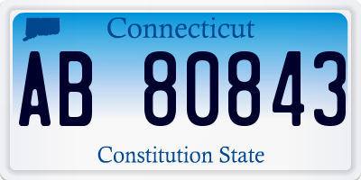 CT license plate AB80843