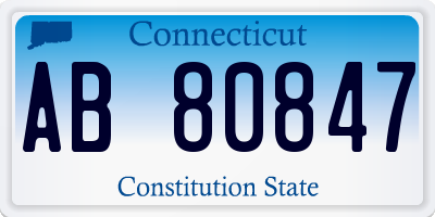 CT license plate AB80847