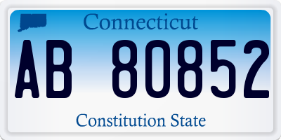 CT license plate AB80852