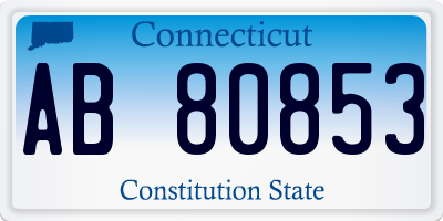 CT license plate AB80853