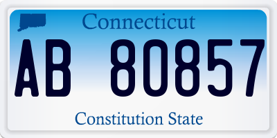 CT license plate AB80857