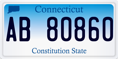 CT license plate AB80860