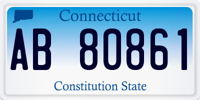 CT license plate AB80861