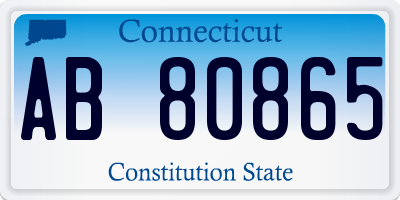 CT license plate AB80865