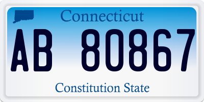 CT license plate AB80867