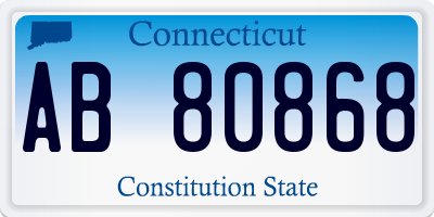 CT license plate AB80868