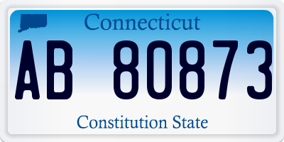 CT license plate AB80873