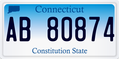 CT license plate AB80874