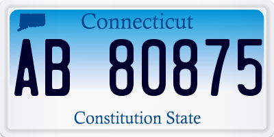 CT license plate AB80875