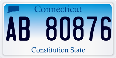 CT license plate AB80876