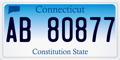 CT license plate AB80877