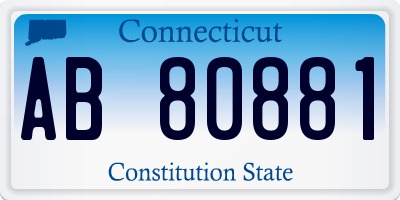 CT license plate AB80881