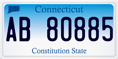 CT license plate AB80885