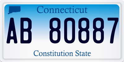 CT license plate AB80887