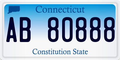 CT license plate AB80888