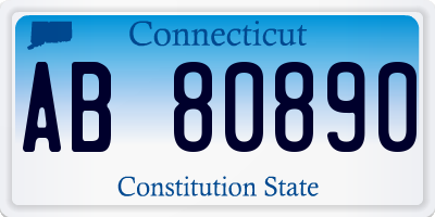 CT license plate AB80890