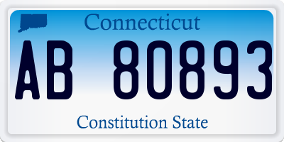 CT license plate AB80893