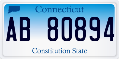 CT license plate AB80894