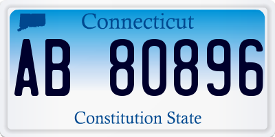 CT license plate AB80896