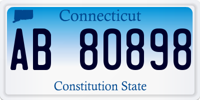 CT license plate AB80898