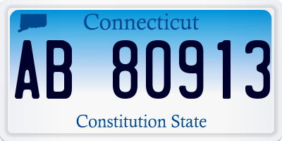 CT license plate AB80913