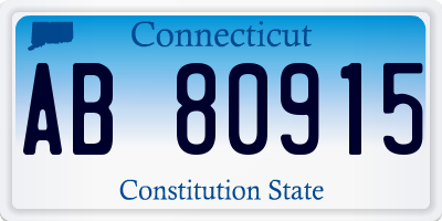 CT license plate AB80915