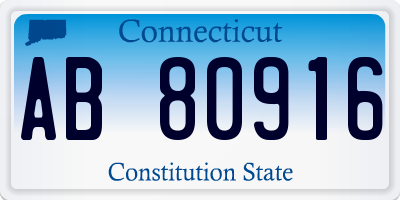 CT license plate AB80916