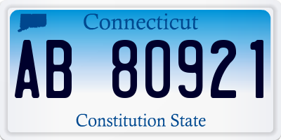 CT license plate AB80921