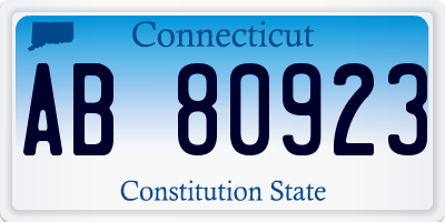 CT license plate AB80923