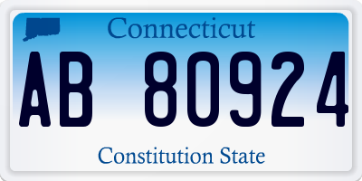 CT license plate AB80924