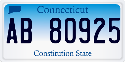 CT license plate AB80925