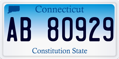 CT license plate AB80929