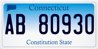 CT license plate AB80930