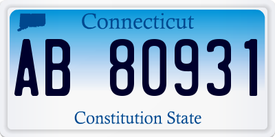 CT license plate AB80931