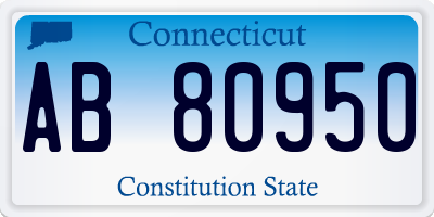 CT license plate AB80950