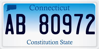 CT license plate AB80972