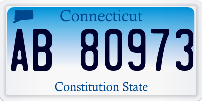 CT license plate AB80973